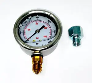 Oil Pressure Gauge 400 bar 1 ¼ “BSP 63mm Diameter Glycerine Filled