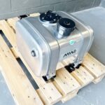 Hydraulic Oil Tank 45 Litre Side Mounted Aluminium Stainless Steel Strap Twin Line