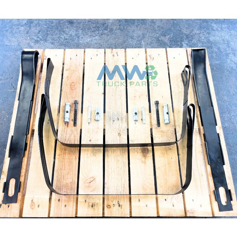 Volvo FH FM D-Shaped Fuel Tank Strap Set with Rubber Strips & Hardware 20730641 20730650 (1)